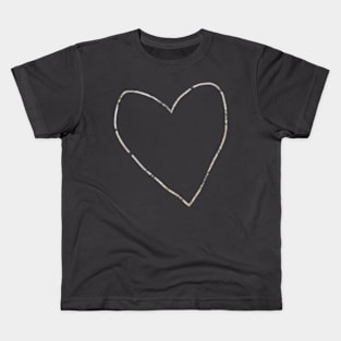 Grey Heart Line Kids T-Shirt